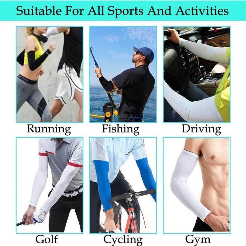 

6 Pairs Arm Cooling Sleeves UV Protection Arm Sleeves with Thumb Hole for Men&Women,for Running, Cycling, Hiking, Golf