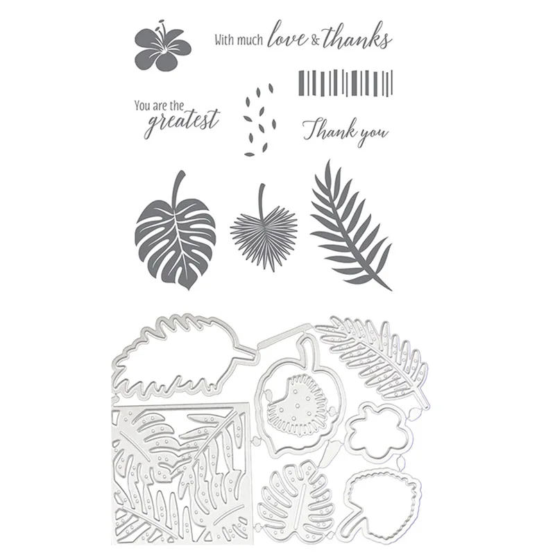 Прозрачные прозрачные штампы с листьями/декоративные для скрапбукинга своими