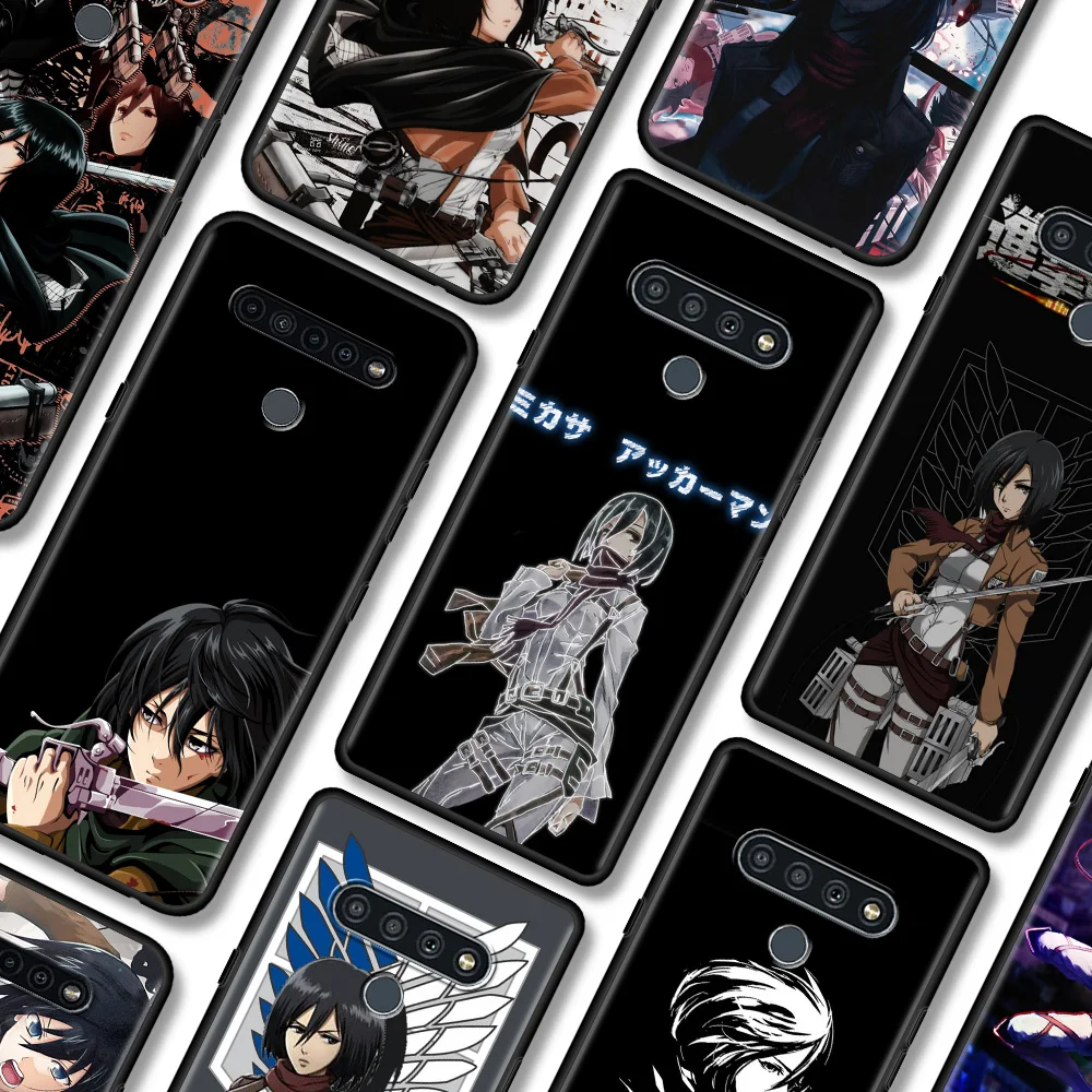

Black Case For LG K92 K71 K61 K52 K50s K42 K41 K40 s G8 G7 Thinq G6 Soft Silicone Fundas Smartphone Coque Mikasa Ackerman