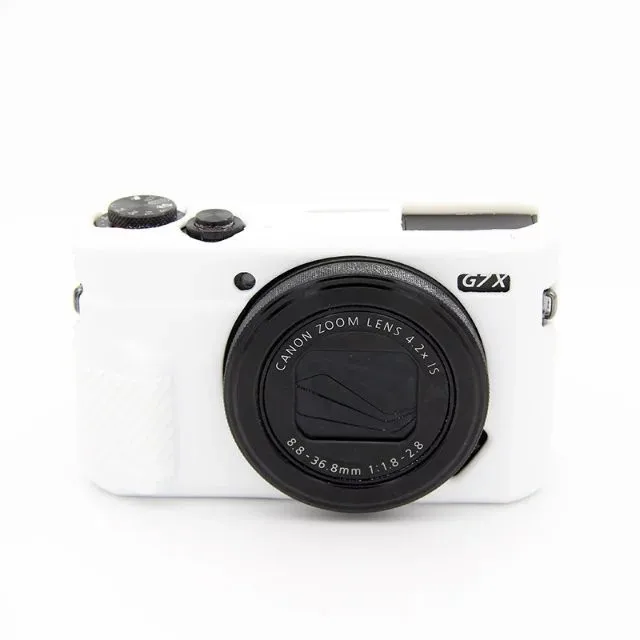 Симпатичный силиконовый чехол для видеокамеры Canon G7XII G7X mark 2 G7X II G7X III G7X3 G7X Mark 3 резиновый чехол для камеры - Цвет: White