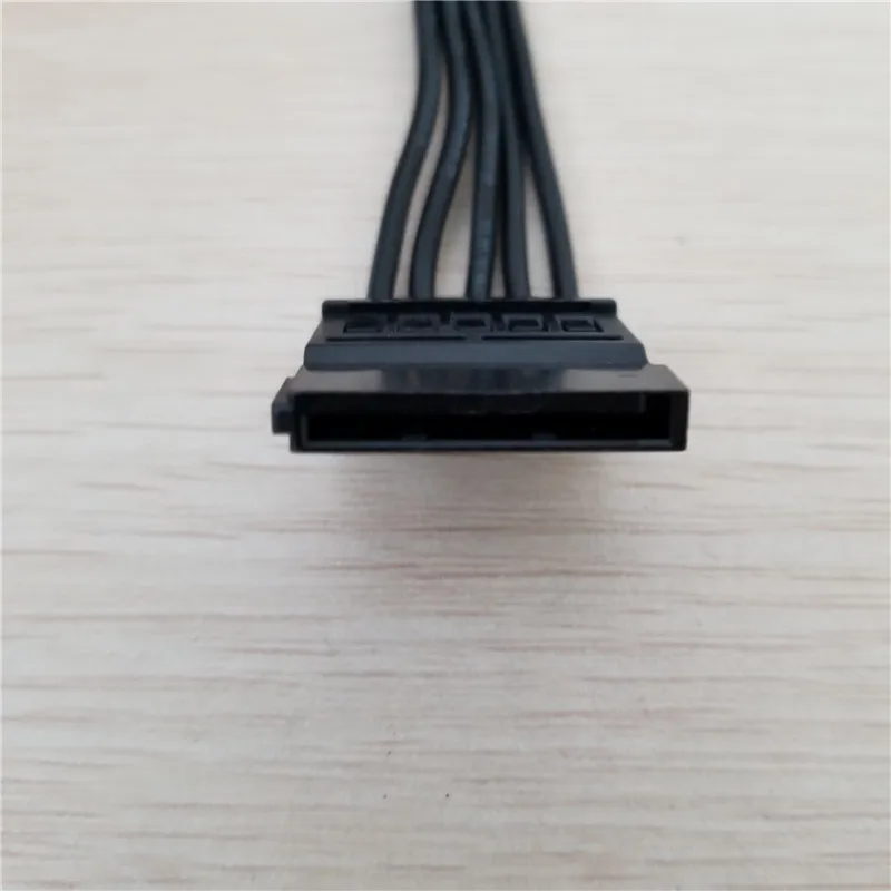 

10pcs/lot SATA 15Pin Female to Female 1 to 5 Splitter Hard Drive Power Cable Cord 18AWG Black for PC Server DIY
