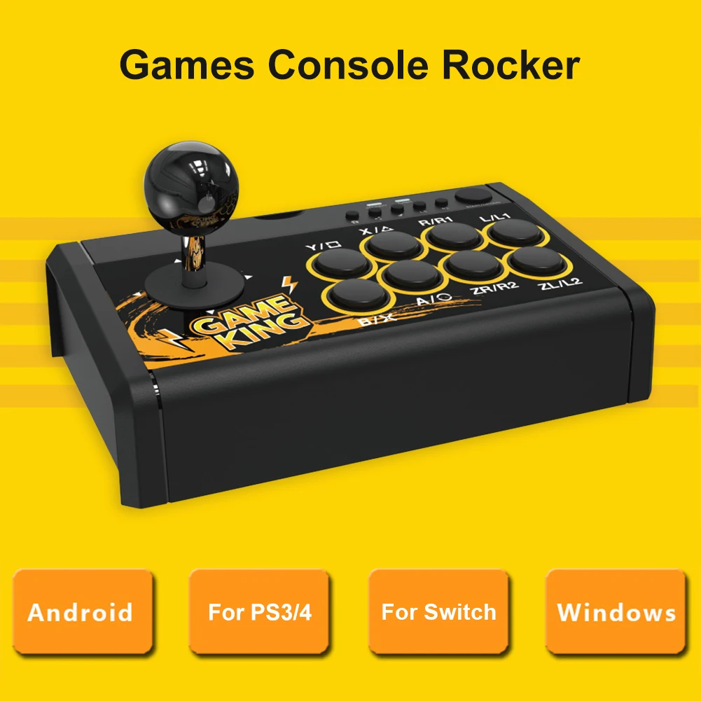 

Игровая консоль Rocker 4 в 1, USB проводной игровой джойстик, ретро аркадная станция, турбо файтинг контроллер для PS3/PS4/Switch/PC