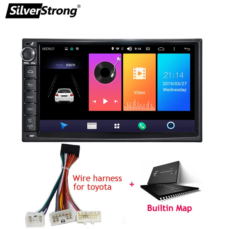 SilverStrong Android9.0 Универсальный 1Din автомобильный радиоприемник gps авто стерео Лада гранта автомобильный магнитофон для Toyota/Nissan 707M3 - Цвет: 707M3 for Toyota