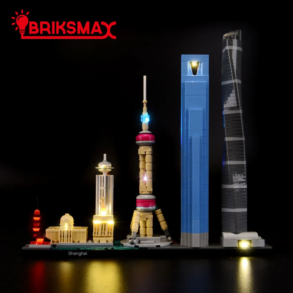 Комплект для светодиодсветильник Ки BriksMax архитектуры 21039 Шанхай (модель в