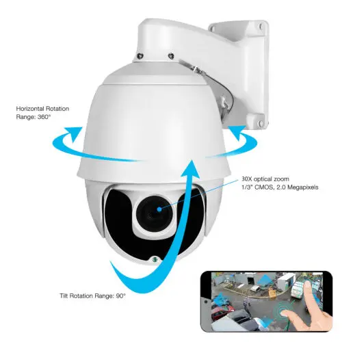 Горячие Новые 7 дюймов HD 1080P 4MP 5MP PTZ IP Камера Открытый Сеть Onvif Скорость купол 30X объектив с переменным фокусным расстоянием PTZ Камера PTZ IP CCTV 150 м ИК Ночное видение