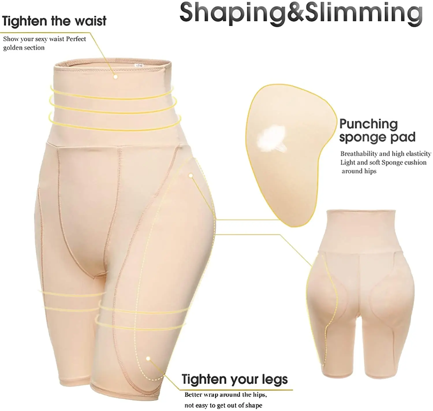 Waist Trainer Butt Lifter for Women Tummy Control Panties Seamless High-Waisted Body Shaper Shorts Fake Ass Padded Panties Slim