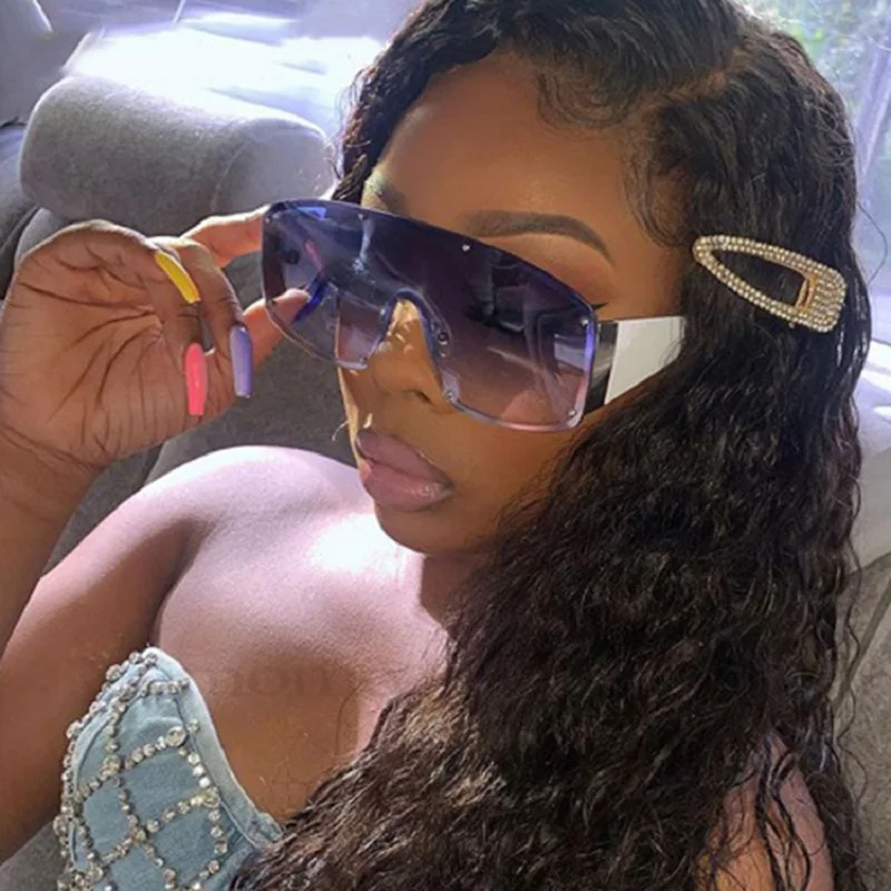 

Oversized Rimless Sunglasses Women Luxury Designer Glasses Shades For Men 2020 Fashion Goggles Gafas De Sol Vintage Sun Glasses