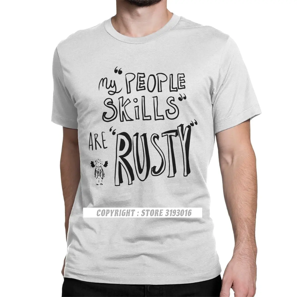 

Castiel Supernatural T-Shirt My People Skills Are Rusty T Shirts Novelty Camisa Fitness Tee Shirt Christmas Graphic T-Shirt Male