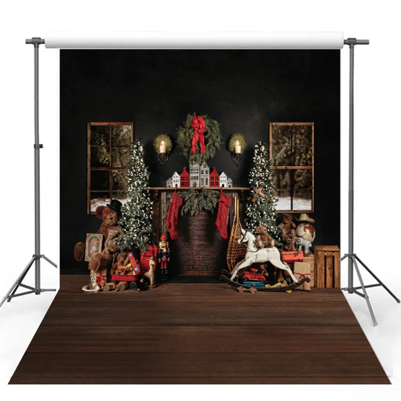

Фон для фотосъемки Рождество кирпичная стена камин фон Рождественская елка игрушка подарок День Рождения Вечеринка фон фотосессия реквизи...