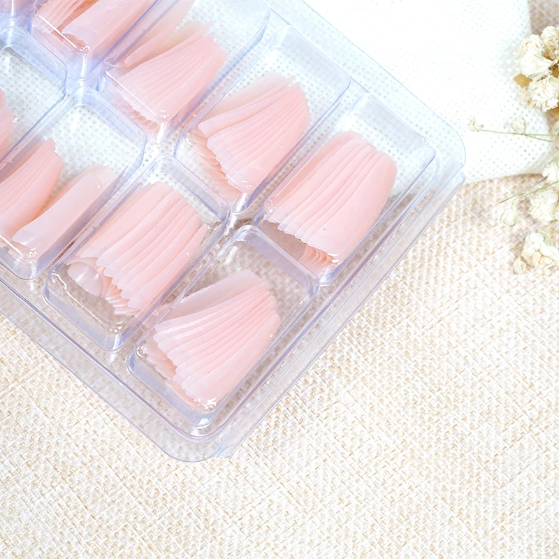 

Hot Sale 100 Pcs / Box Semi Nude Nail Tips For Salon Tips Nail Acrylic Manicure Nail Tips Art Salon False K2M5