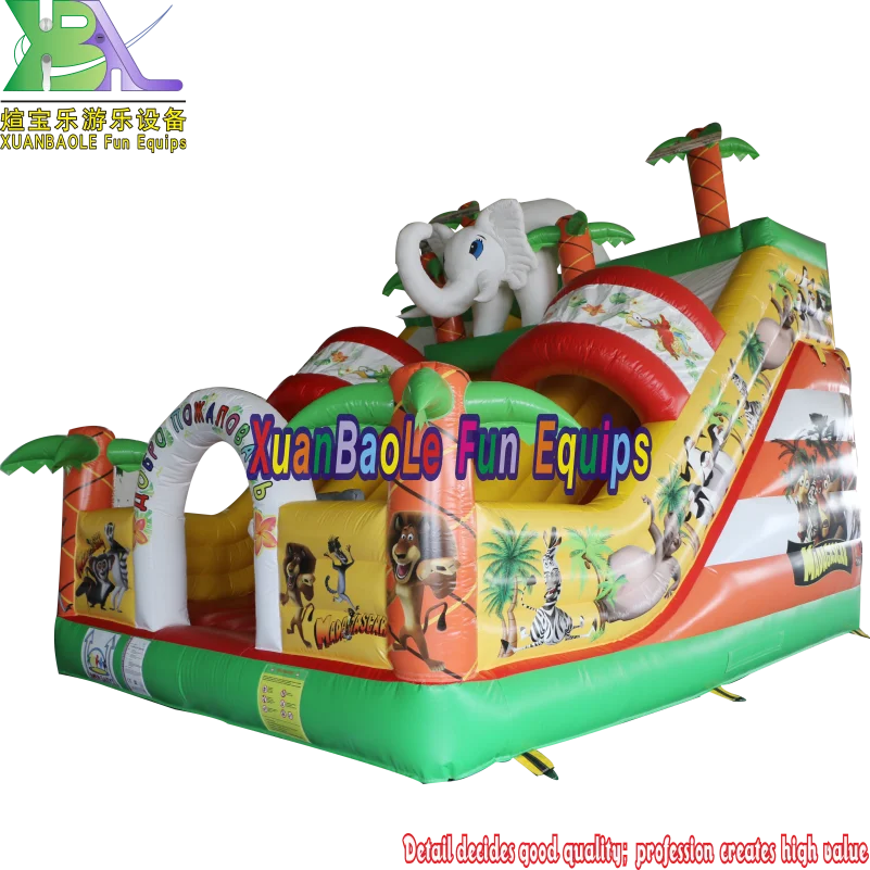 0 55 мм ПВХ Материал надувной батут замок Тигр слайд для приготовления пищи на