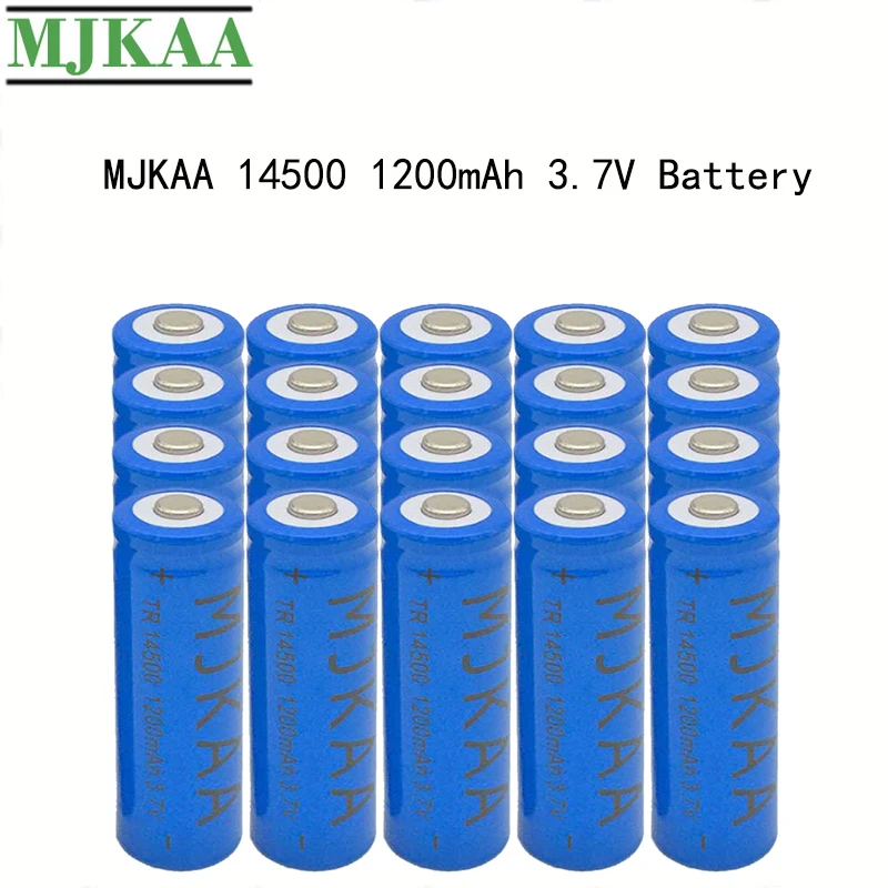 MJKAA 20 шт. AA 14500 3 7 V 1200mAh литий ионная аккумуляторная батарея подходит для лазерной