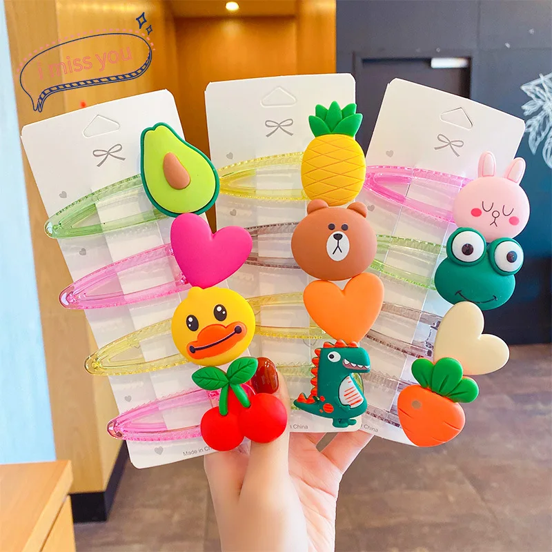 

Cartoon Transparent Children Hairpin Cute Bangs Duckbill Clip Candy Color Love Card Issuance Korean Girl Hair Accessories Kawaii