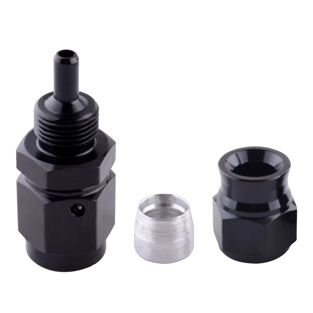 SPEEDWOW AN3 Алюминий 0/45/90/180 градусов Поворотный шланг PTFE концевой фитинг-адаптер для pfte Топливопровод трубки к женскому, черный