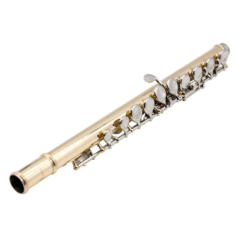 

Gold 16 Holes C Key Flute Cupronickel Body Silver Keys with Storage Bag XXUF