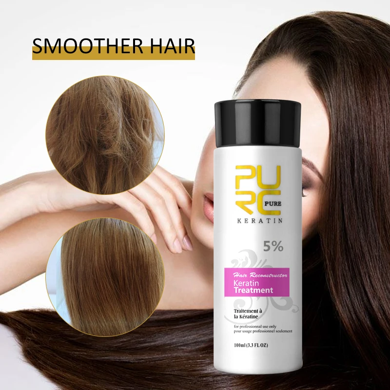 

PURC Brazilian Keratin Smoothing Treatment 100ml 5% Formalin Keratin Cheveux Soft Shiny Hair Straightening Repair Hair Care