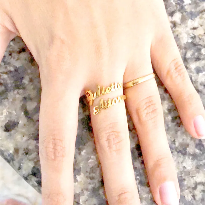 

Personalized Infinity Ring Stainless Steel 1-4 Names Custom Wedding Gift Love Forever Ring for Women Family Name Fashion Jewelry
