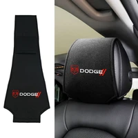car headrest cushion cover auto logo head neck pillow case accessories for dodge challenger durango charger avenger caliber 1500