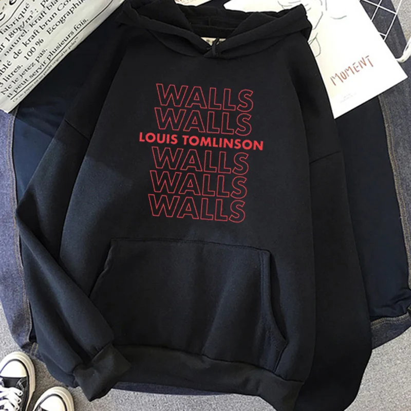 

Женская толстовка с капюшоном Louis Tomlinson, свитшот с надписью и графическим принтом, уличная одежда в стиле Харадзюку, Прямая поставка