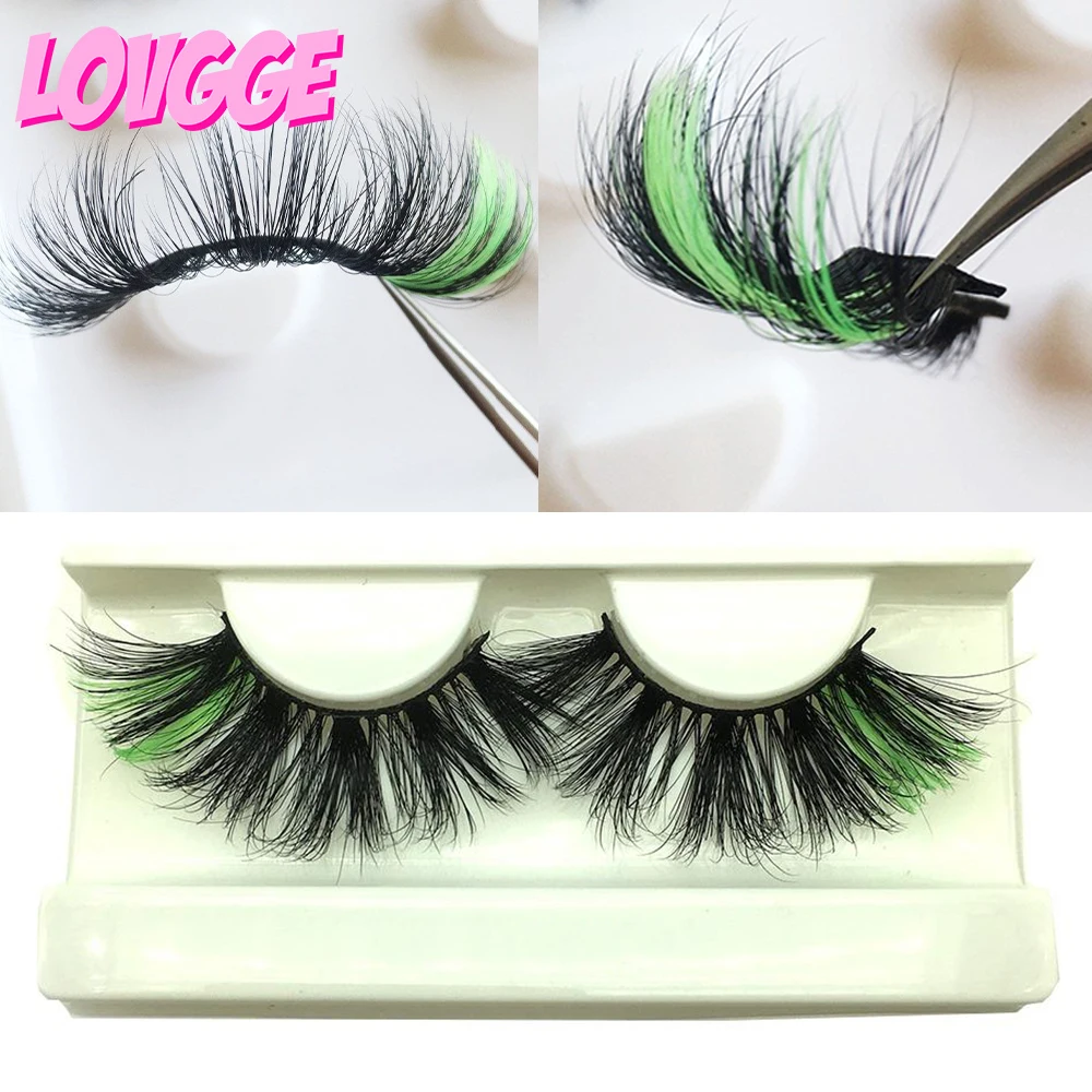 

LOVGGE Multiple Color Fake Eyelashes Dramatic 25MM Mink Eyelashes Wholesale Price Drop Shipping 3-6 Days Delivery