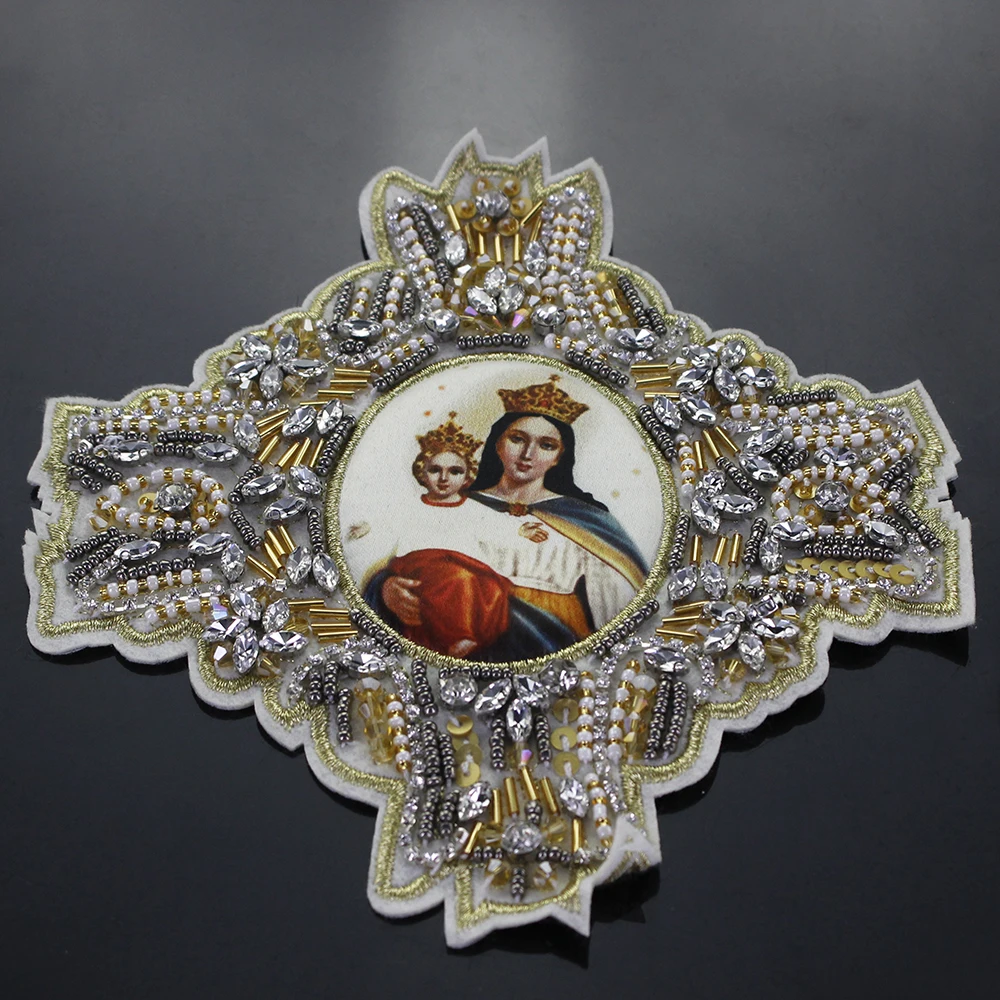 Вышивка ручной работы Королева Мэри стразы бусины ткань одежда сумка украшение