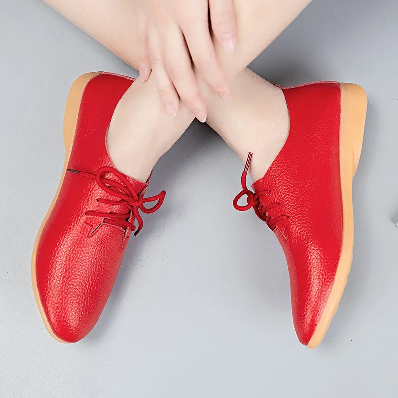 Лоферы женские из натуральной кожи мягкие повседневные заостренный носок