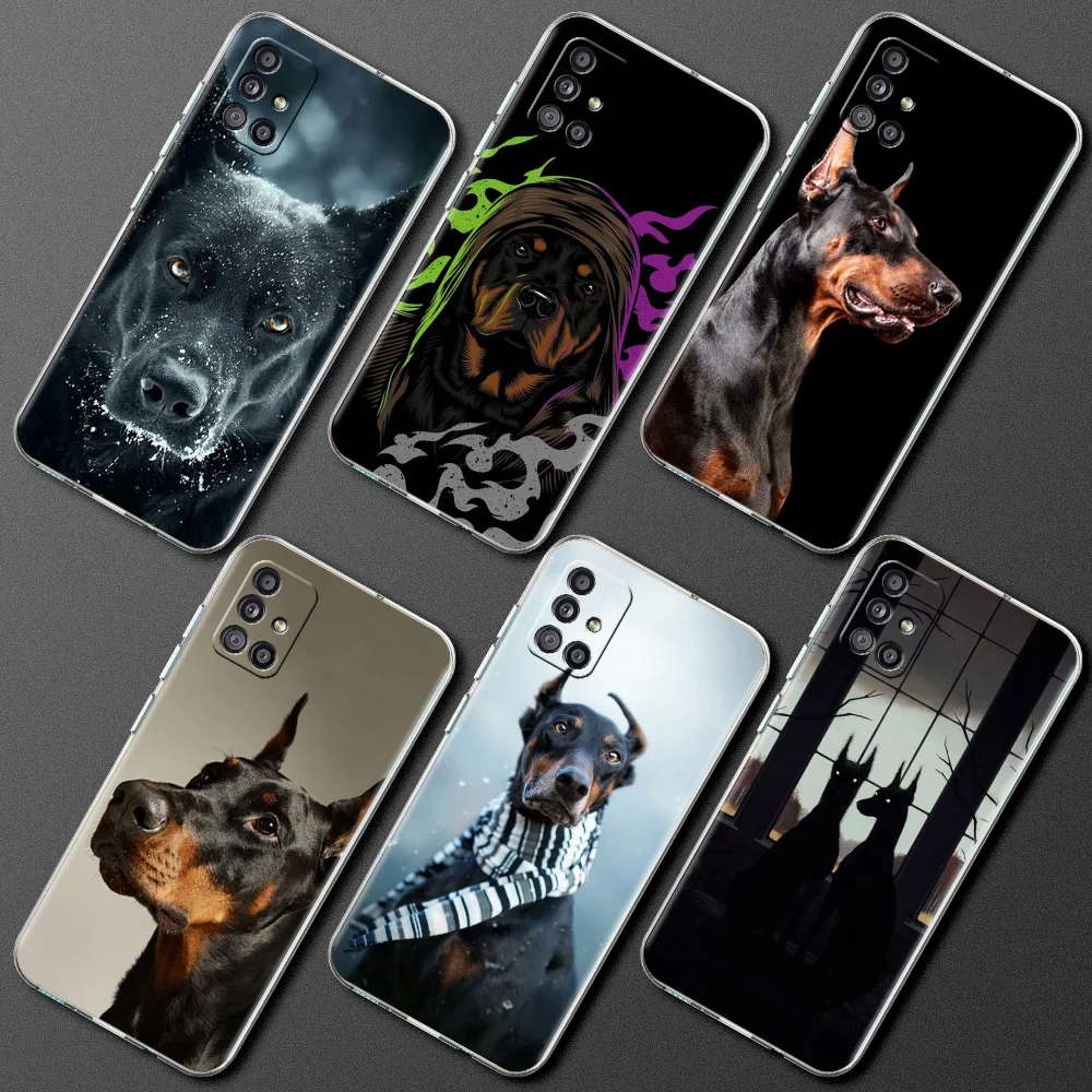 

Doberman Dog Transparent Soft TPU Cover for Samsung Galaxy A51 A71 A41 A31 A21 A11 A01 M31 Phone Case Fundas Shell Luxury Coque