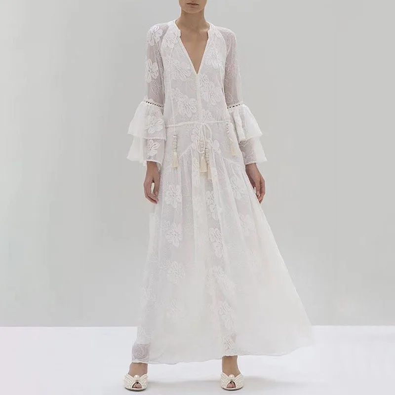 Новое Роскошное дизайнерское женское миди длинное платье Сексуальное Кружевное