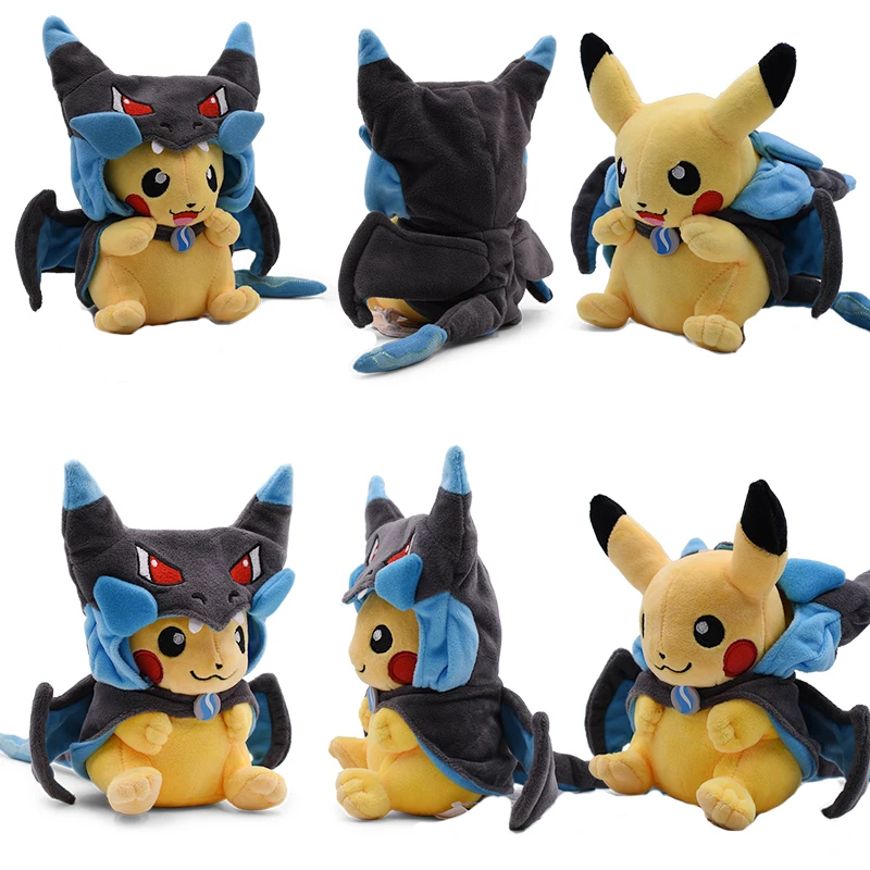 Горячие игрушки 20-24 см 7,9-9,4 ''Пикачу Косплей тиранитар Hydreigon Charizard Snorlax Ampharos Garchomp Мягкие плюшевые игрушки плюш