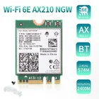 Intel AX210NGW 3000 Мбитс Wi-Fi 6E двухдиапазонный 2,4 ГГц5 ГГц6 ГГц 802.11ACAX Bluetooth-compatible5.2 Беспроводная M.2 NGFF Wlan Wi-Fi карта