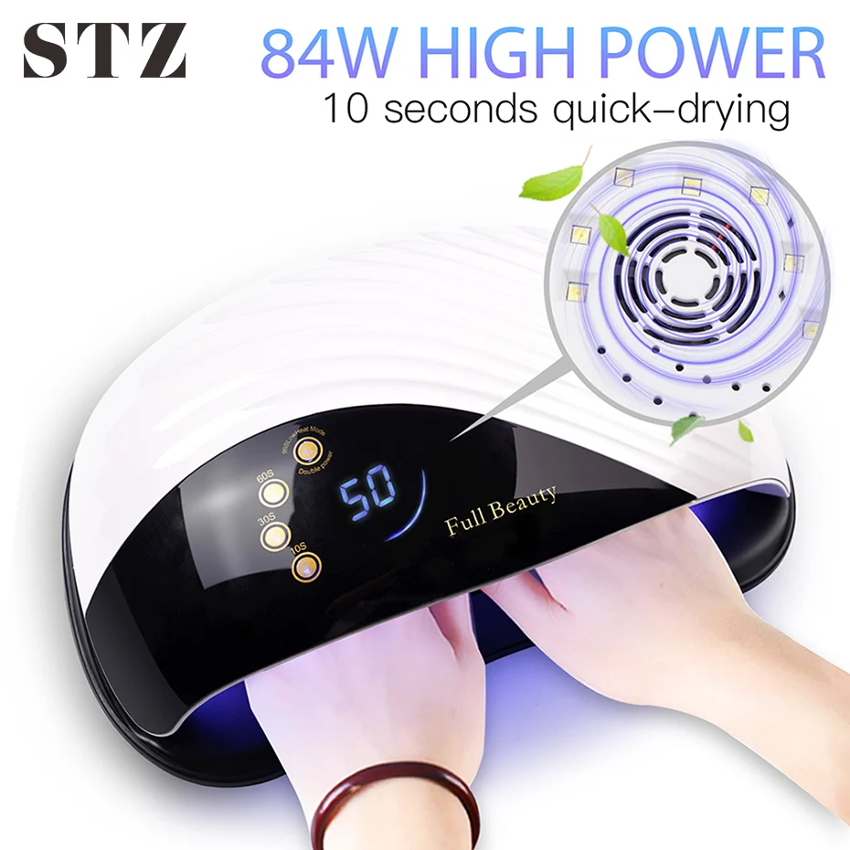 Светодиодная УФ-лампа для ногтей STZ 84 Вт маникюрная сушилка высокой мощности с