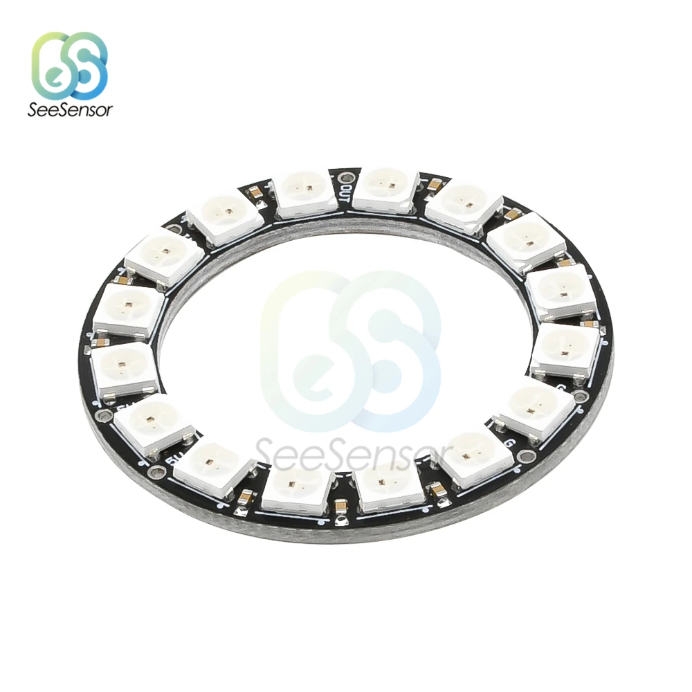 RGB LED Ring 16Bits LEDs WS2812 5050 Lamp Light with Integrated Drivers For Arduino DIY Kit | Инструменты