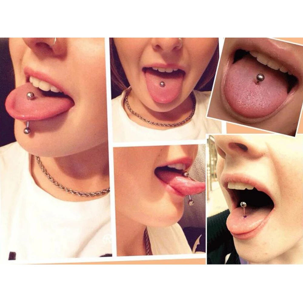 Stainless Steel Cartilage Tragus Barbell 19mm Tongue Ring Piercing Ear Nail Clasp Bone Body Jewelry 1PC | Украшения и аксессуары