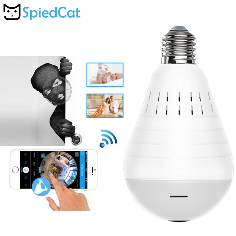 Wi-Fi IP мини лампочка лампа камера HD Домашняя безопасность беспроводная панорамный