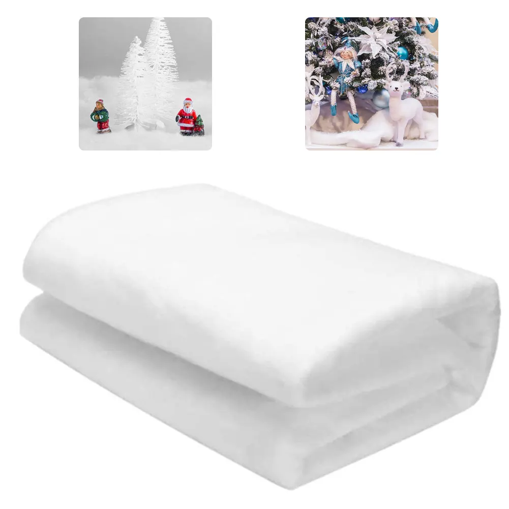 

Рождественское снежное одеяло в рулоне, искусственная хлопковая ткань для рождественской елки, юбки, декорация для фона, мягкий декор для в...