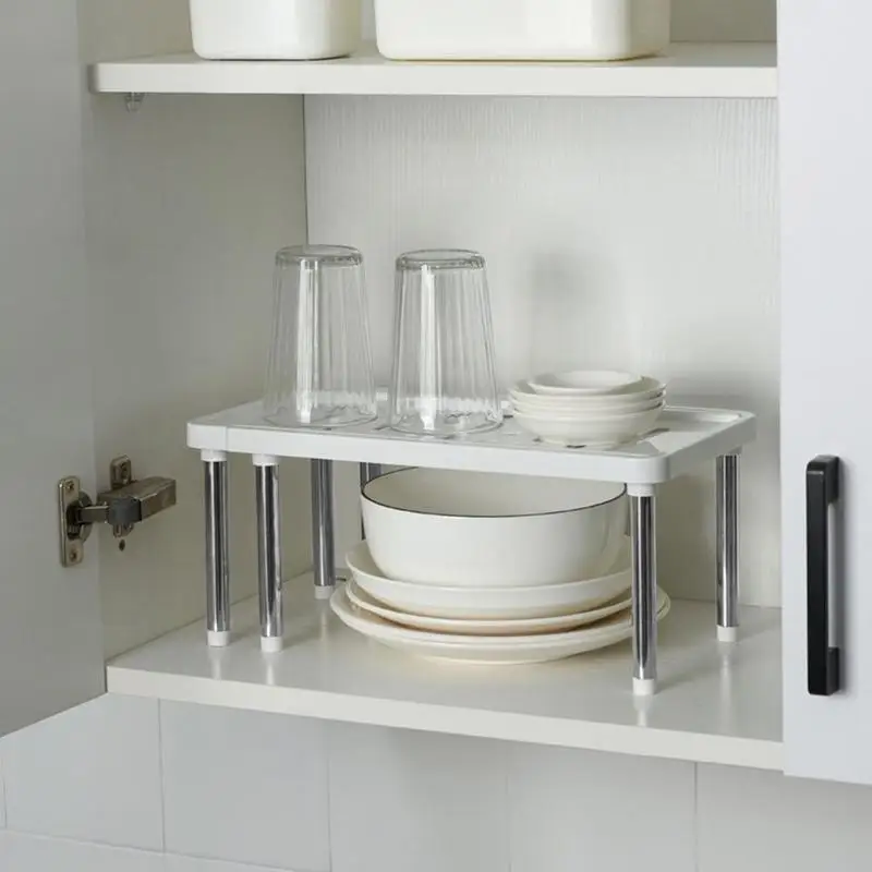 

White Steel Retractable Storage Shelf Kitchen Storage Organizer Bathroom Rack Multifunctional Layered N1J0