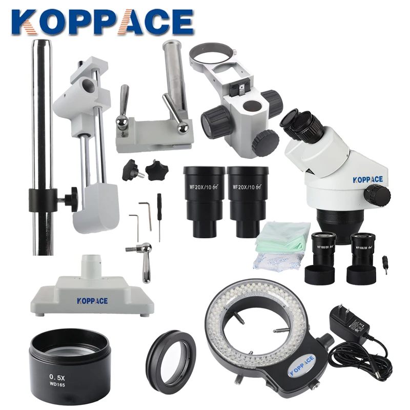 KOPPACE 3.5X-90X бинокулярный стерео микроскоп с двойной стрелой стенд мобильный