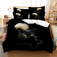 black cat and dog bedding set duvet cover set 3d bedding digital printing bed linen queen size bedding set fashion design