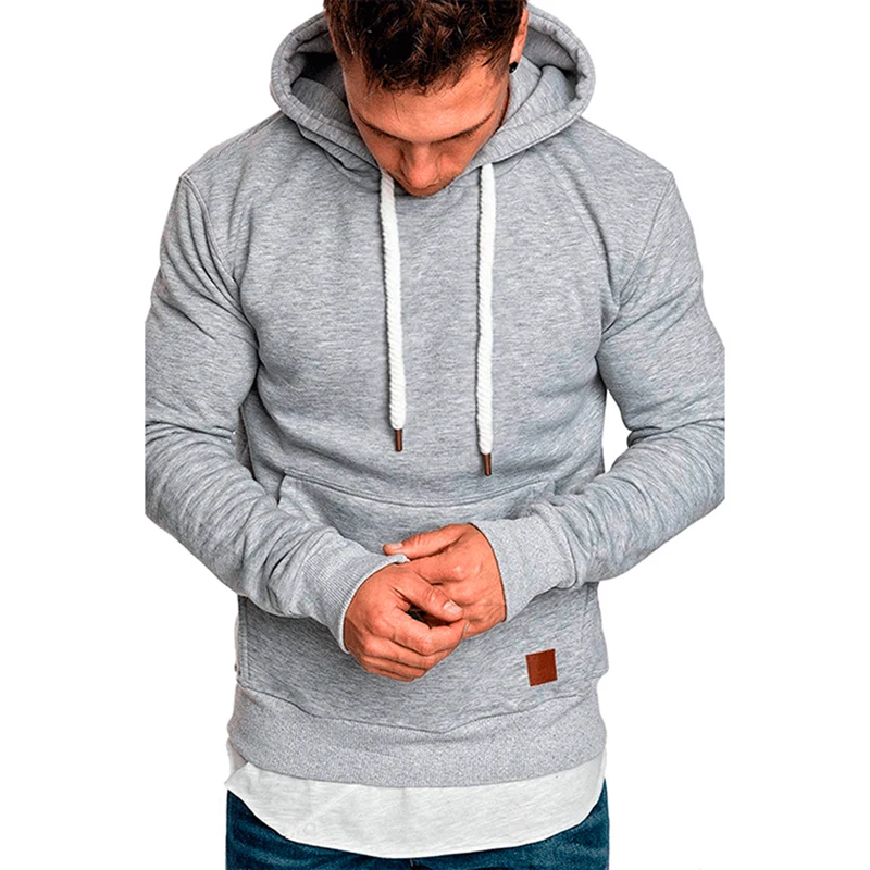 

Winter Warm Fleece Hoody Sweatshirts Men Hip Hop Streetwear Fashion Hoodies Men's Clothes Solid Color