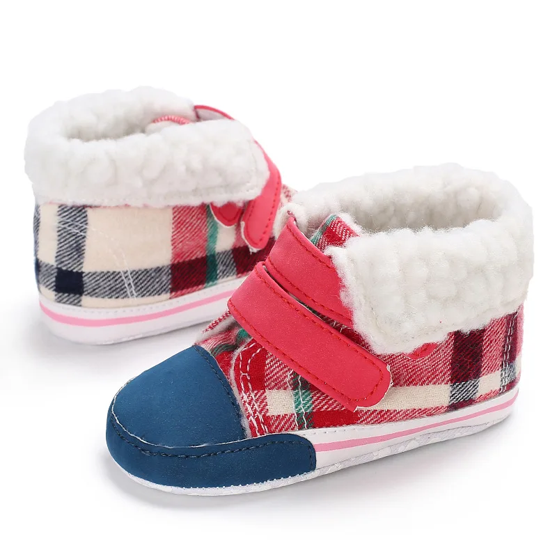 Зимние детские ботинки для малышей Ботинки мальчика теплые плюшевые уличные