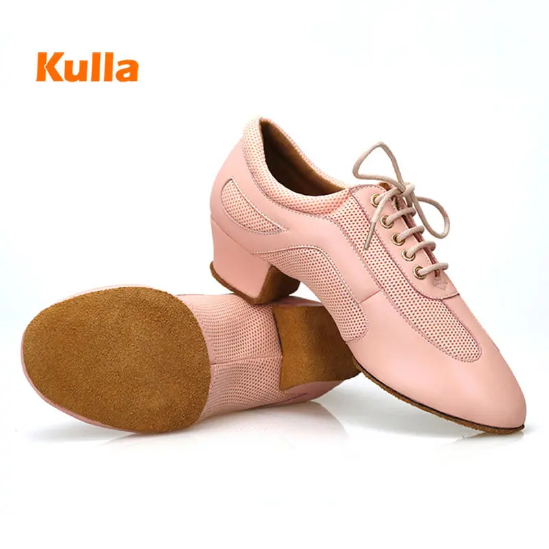 Женская обувь для джаза и латиноамериканских танцев розовая Обувь бальных