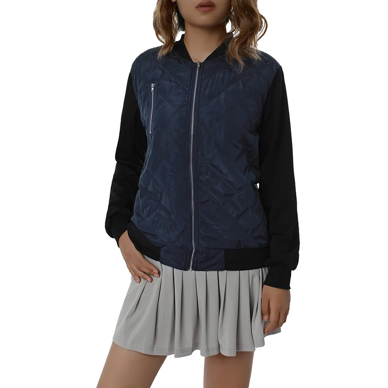 

Женская куртка с V-образным вырезом и длинным рукавом, на молнии