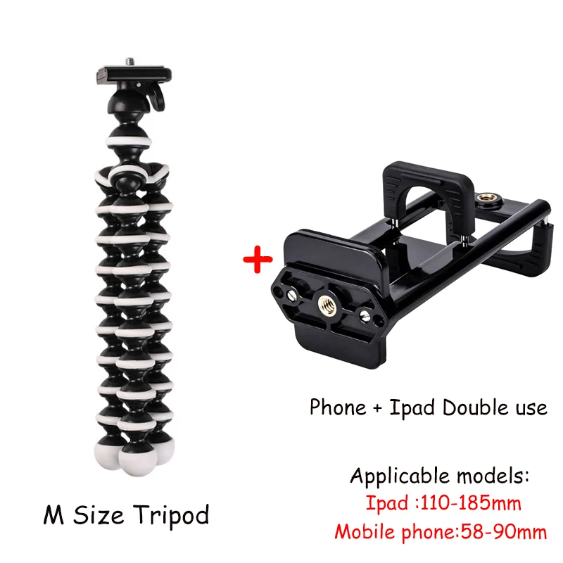 M Tripod with clip Мини различные губки осьминог среднего размера портативный держатель для телефона штатив стент многофункциональный универсальный Настольный Стенд стойка для селфи - Цвет: M Tripod with clip