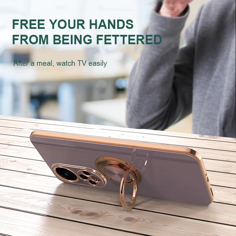 luxury with ring holder phone case for huawei honor 50 pro se 20 pro p20 p30 p50 pro nova 9 pro plating shockproof phone cover free global shipping