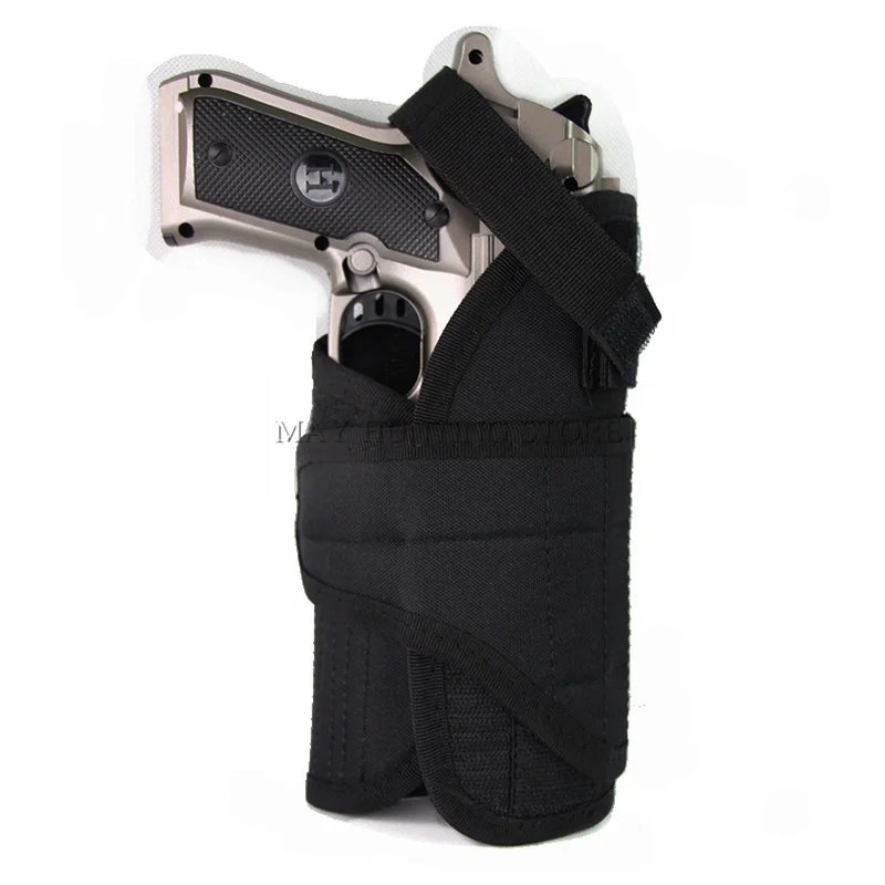 Black Тактический Нейлон Molle ремень пистолет кобура для Glock 17 M9 USP 1911 военный страйкбол светильник крепление Охота Стрельба Универсальный кобуры - Цвет: Black