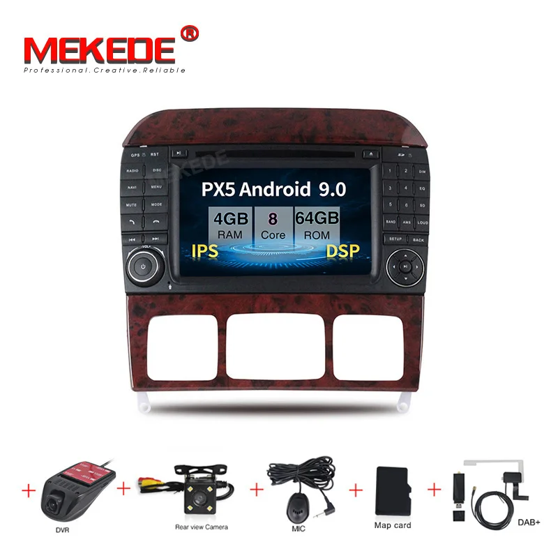 MEKEDE IPS DSP 2Din 7 'ɺndroid 9 0 автомобильный dvd-плеер для Mercedes Benz S-Class W220 W215 S280 S320 S350 S400