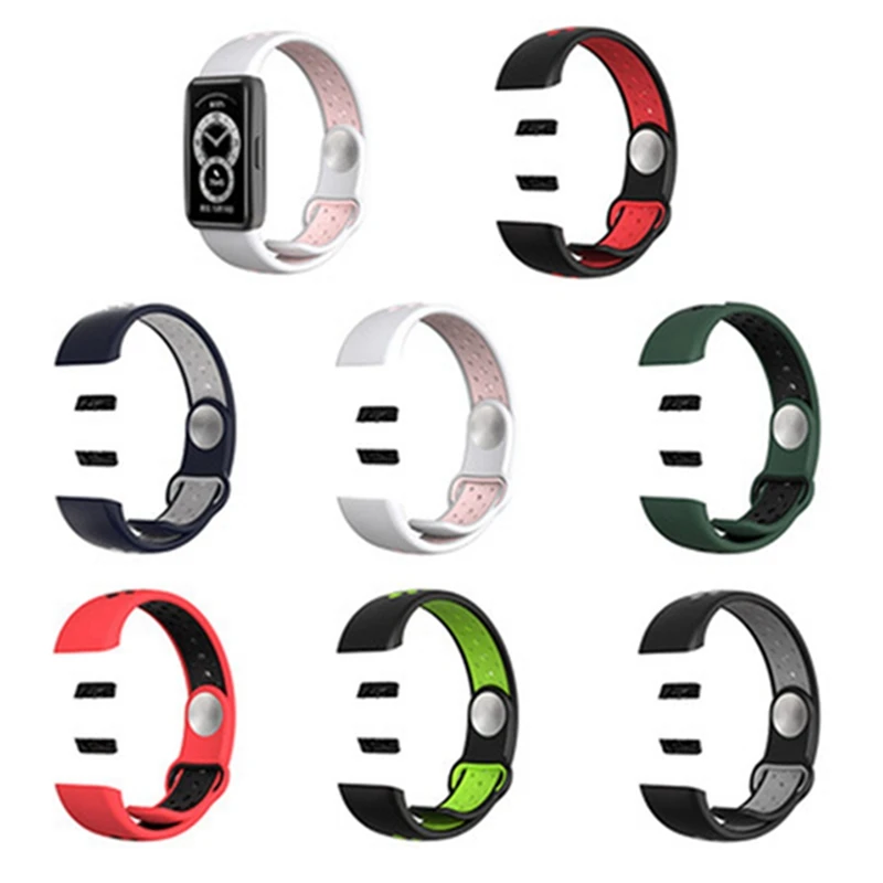 Ремешок спортивный для Huawei Band 6 сменный Воздухопроницаемый браслет смарт часов