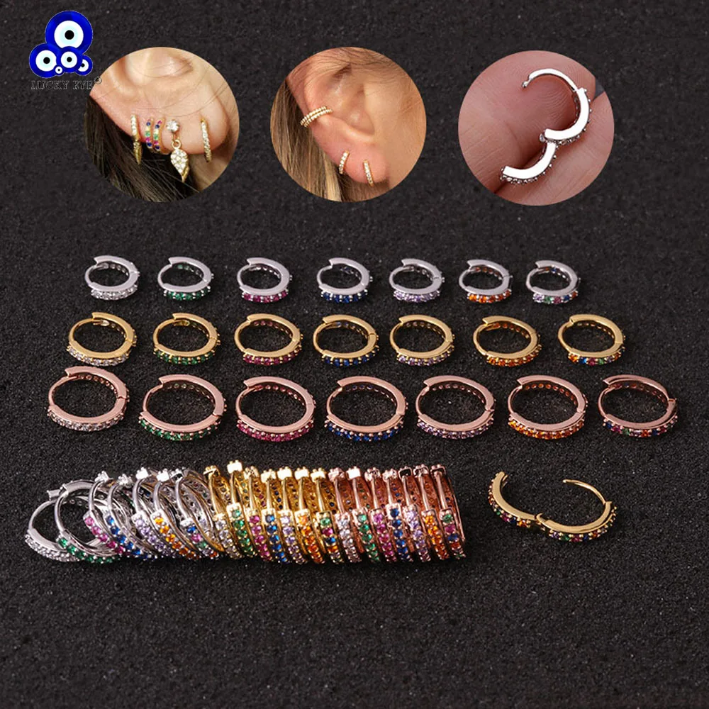 Счастливый глаз радуга Цвет: розовое золото серебро медные маленькие серьги для