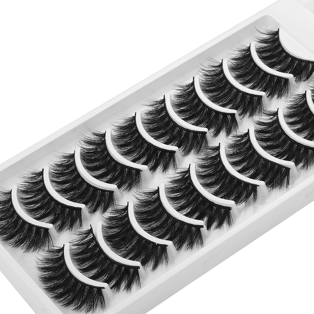 10 пар 3D норковые накладные ресницы натуральные Висячие перекрещивающиеся для