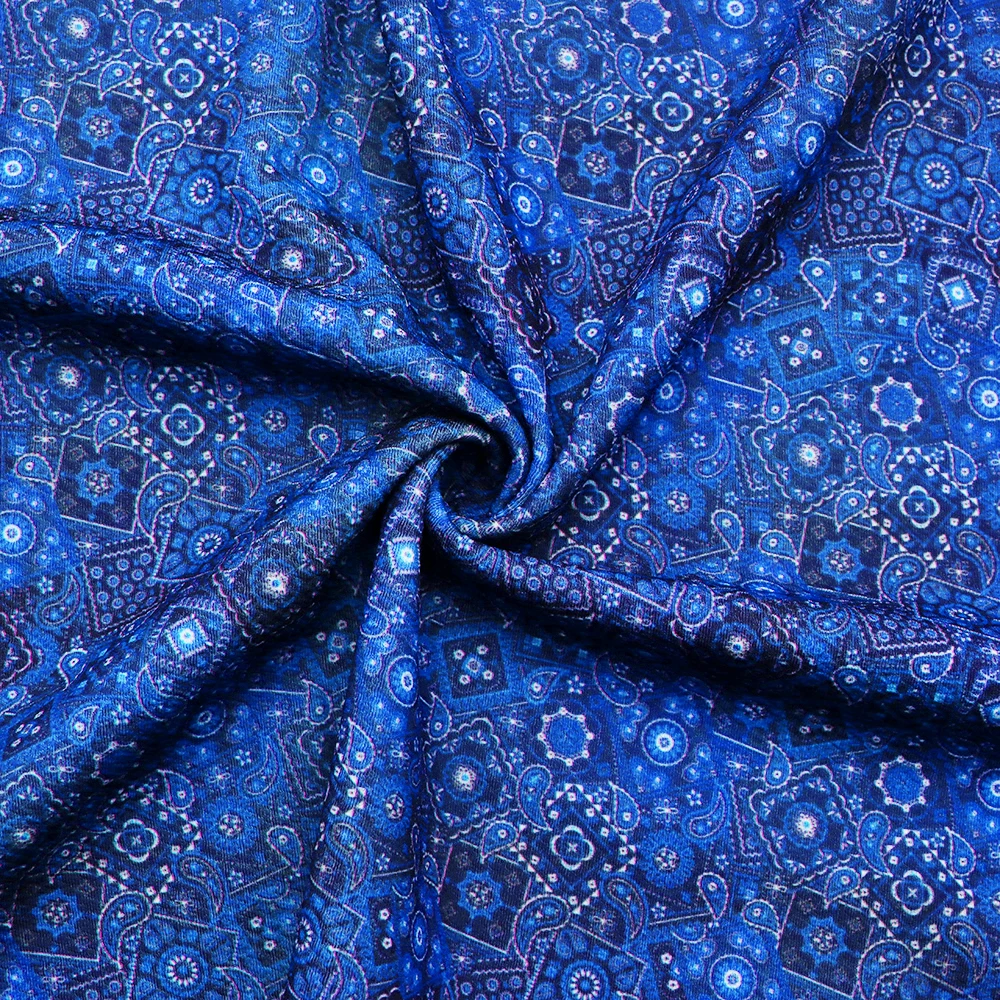 Пейсли Печатные пули трикотаж ткань текстурированная Ливерпуль 4 Way стрейч
